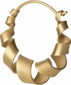 Jane Kønig Small Curly Hoop, Gold-plated Sterling Silver 221