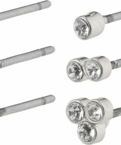 Pilgrim SILVER-PLATED KAMARI STUD SET W/ CRYSTALS