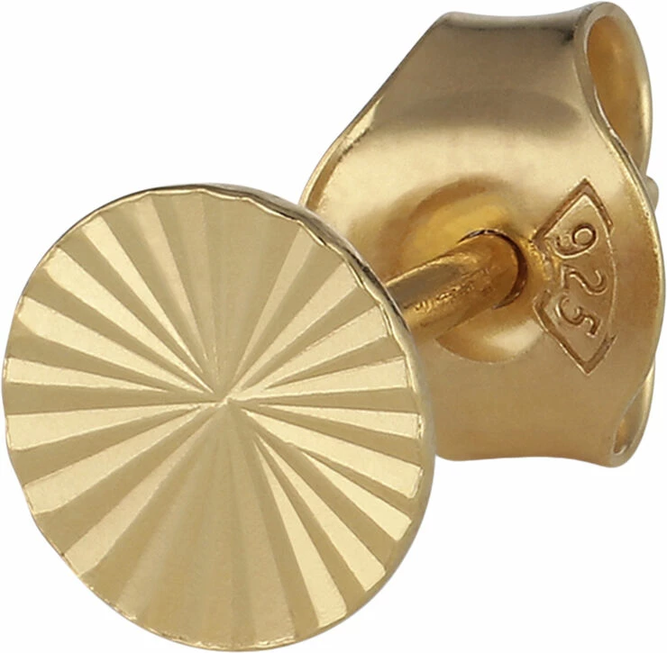 Jane Kønig Reflection Round Stud, Gold-plated Sterling Silver 221