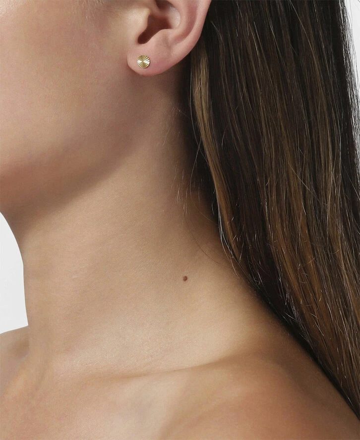 Jane Kønig Reflection Round Stud, Gold-plated Sterling Silver 221 - Billede 3