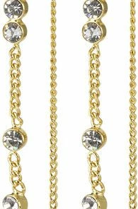 Pilgrim GOLD-PLATED KAMARI CHAIN EARRINGS W/ CRYSTALS