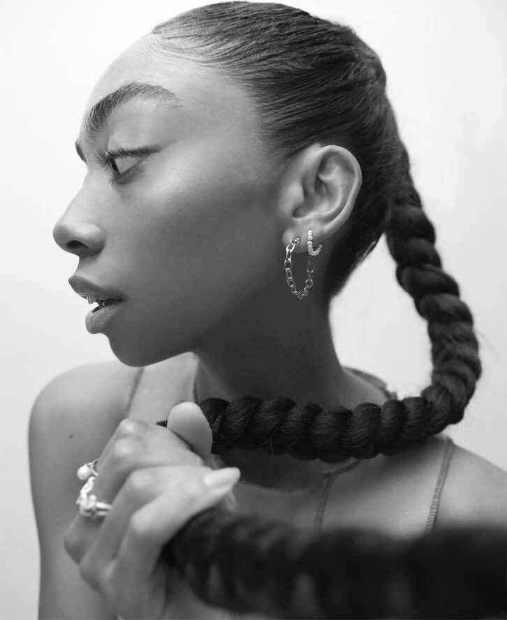 Jane Kønig ROW | PEARL TWIST EARRING | SILVER 223 - Billede 3