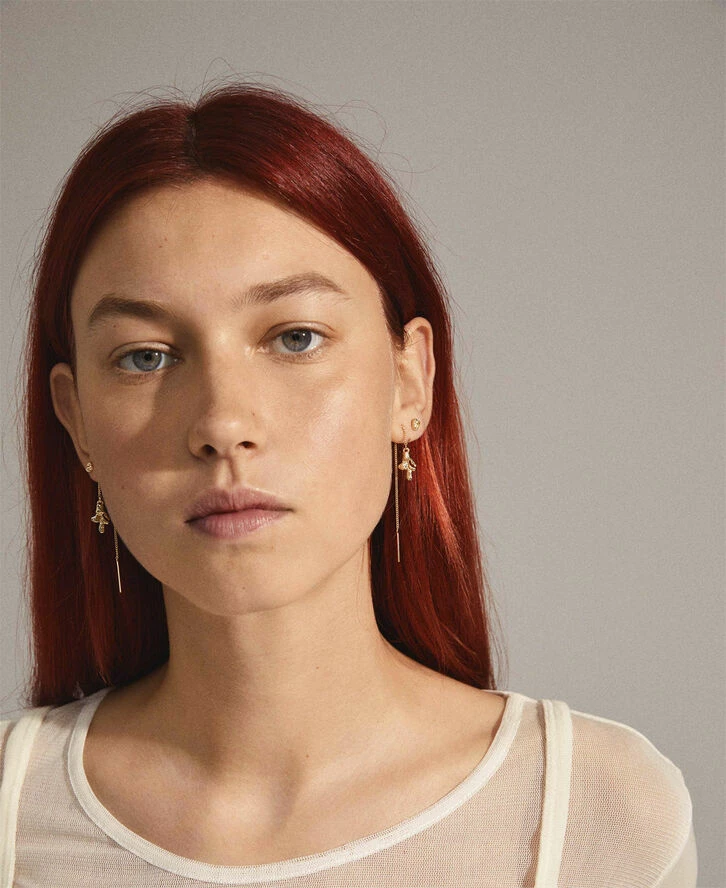 Pilgrim BLOSSOM Recycled Kæde øreringe 2-i-1 Sæt Guldbelagt - Billede 4