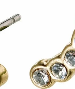 Pilgrim Øreringe, Anita, Guldbelagt, Krystal Guld