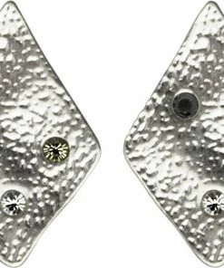 Hultquist Store Rhombus &oslash;restikker. M&aring;l: 1.7 X 1.2 Cm. Sølv