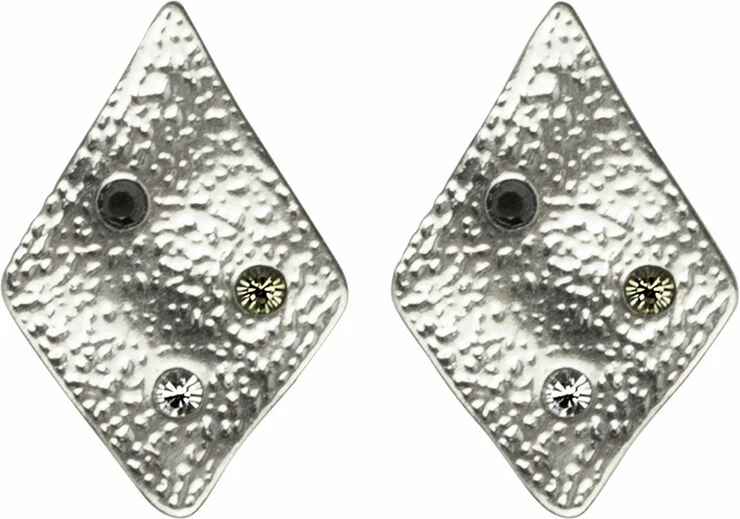 Hultquist Store Rhombus ørestikker. Mål: 1.7 X 1.2 Cm. Sølv