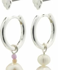 Pilgrim ENERGETIC Ferskvandsperle øreringe 3-i-1 Sæt Sølvbelagt