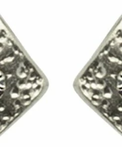 Hultquist Sm&aring; Rhombus &oslash;restikker. M&aring;l: 0.6 X 0.5 Cm Sølv