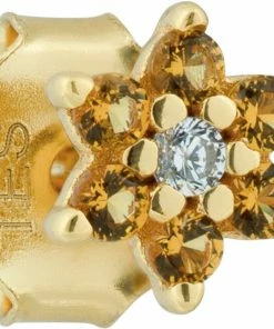 The Earring Shop Flora Stud Orange Gold