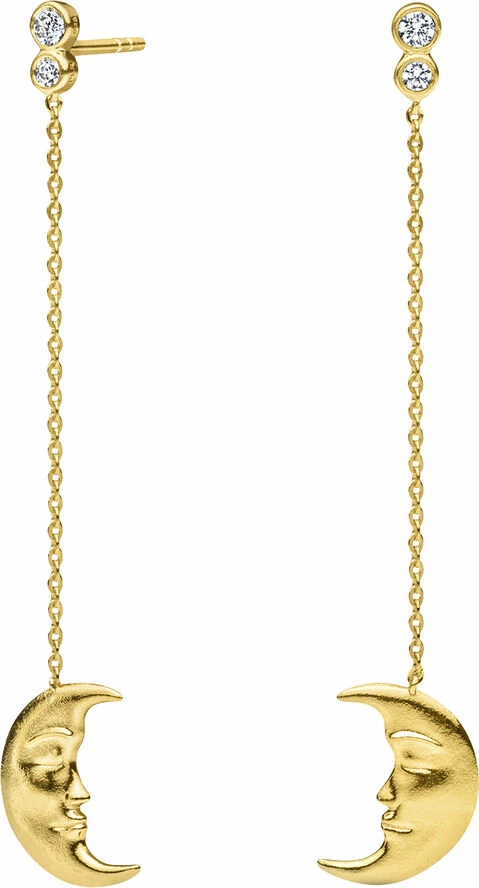 Polar Jewelry Hanging Moon, White Zirconia White Zirconia