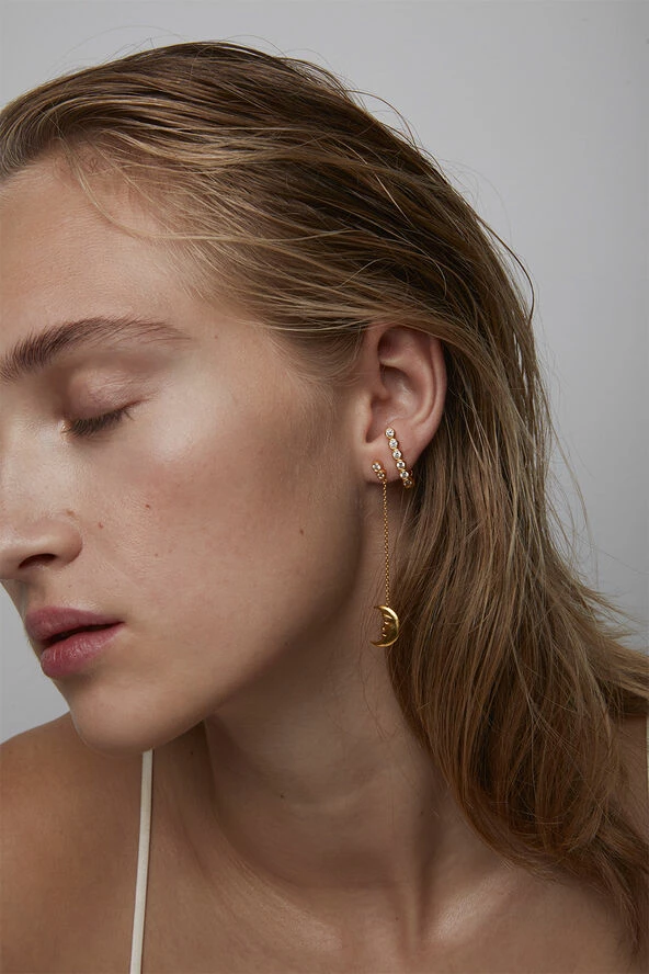 Polar Jewelry Hanging Moon, White Zirconia White Zirconia - Billede 2