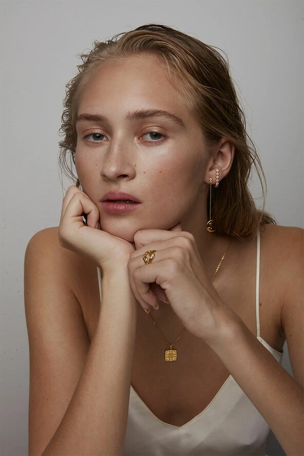 Polar Jewelry Hanging Moon, White Zirconia White Zirconia - Billede 3