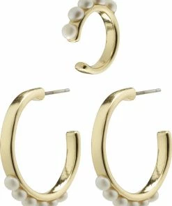 Pilgrim ENERGETIC Hoop øreringe Og Cuff Guldbelagt