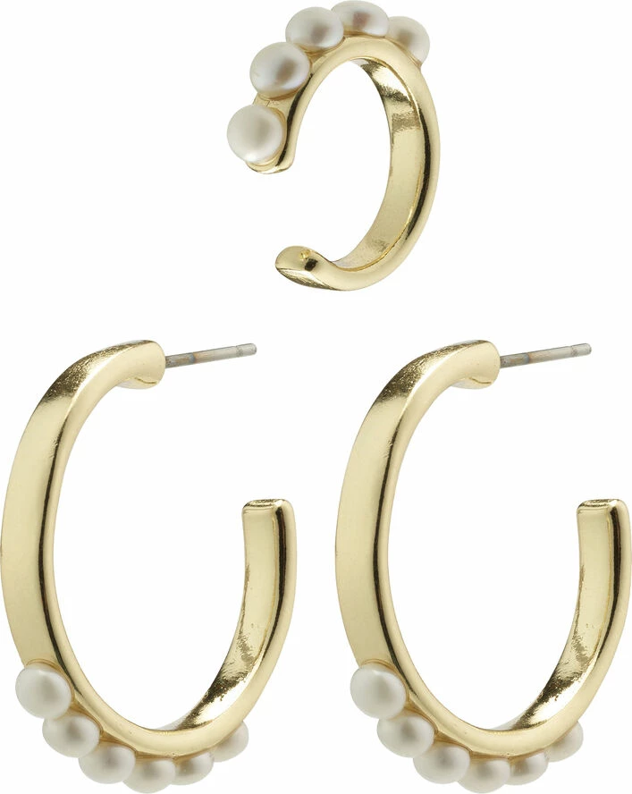 Pilgrim ENERGETIC Hoop øreringe Og Cuff Guldbelagt