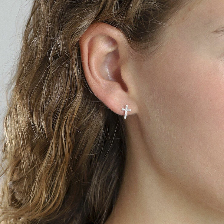 Pilgrim Øreringe : Clara_PI : Sølvbelagt : Krystal Sølv - Billede 2