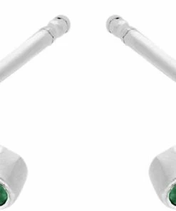 Pernille Corydon Jewellery Hope Earsticks, Green Chalcedony Size 7 Mm