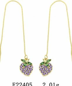 Sui Ava Juicy Fruit Chain Earrings Grape