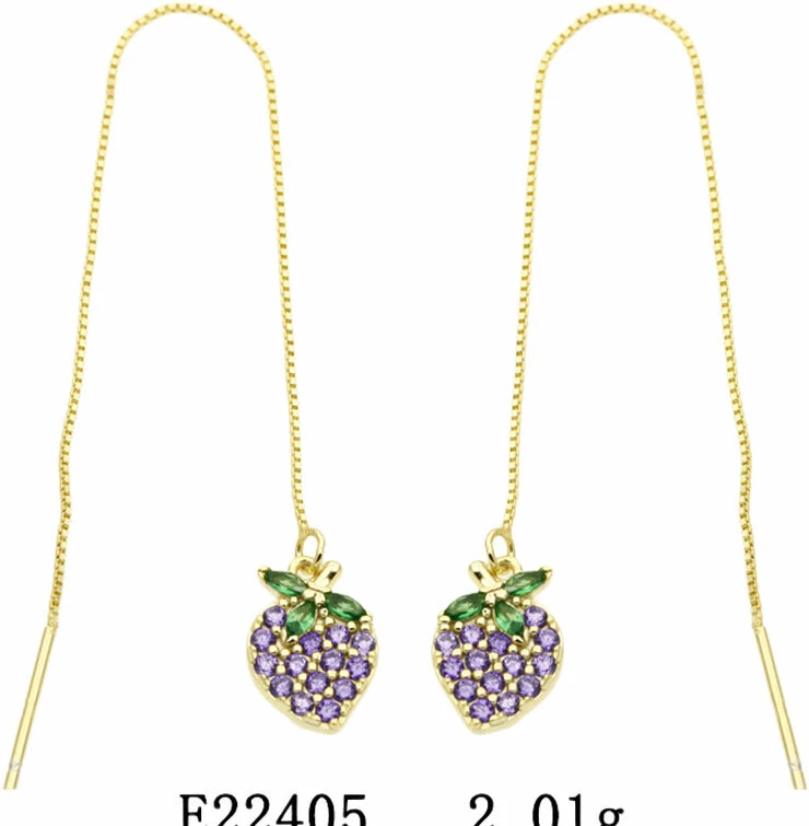 Sui Ava Juicy Fruit Chain Earrings Grape
