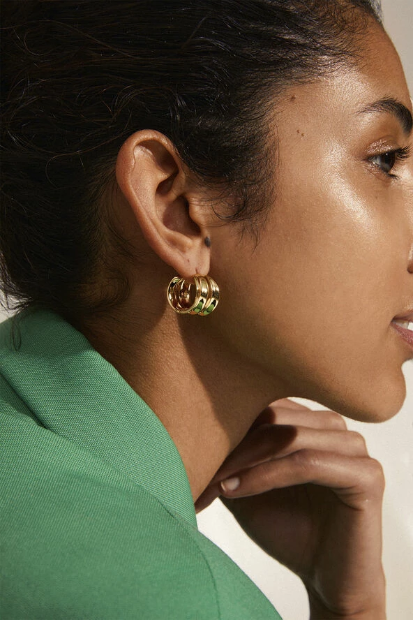 Pilgrim DREAMS Wide Hoop Earrings Gold-plated - Billede 3