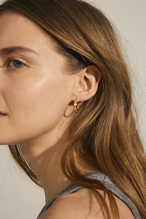 Pilgrim FREEDOM Crystal Hoop Earrings Gold-plated - Billede 3