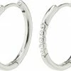 Pilgrim TRUDY Large Crystal Hoop Earrings Silver-plated