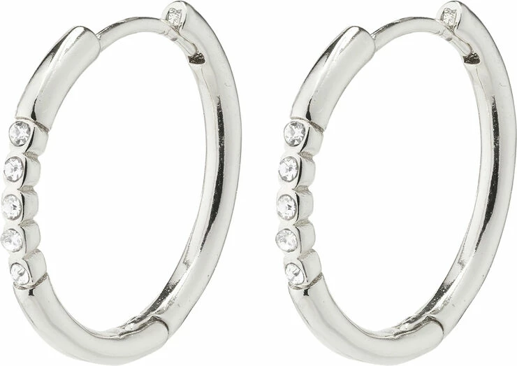 Pilgrim TRUDY Large Crystal Hoop Earrings Silver-plated