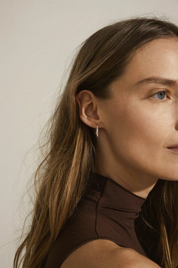 Pilgrim TRUDY Large Crystal Hoop Earrings Silver-plated - Billede 2