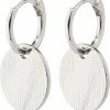 Pilgrim LOVE Coin Hoop Earrings Silver-plated