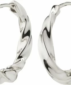 Pilgrim TAFFY Recycled Large Swirl Hoop Earrings Silver-plated