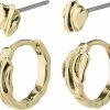 Pilgrim PEACE Huggie Hoops And Earstuds 2-in1 Set Gold-plated