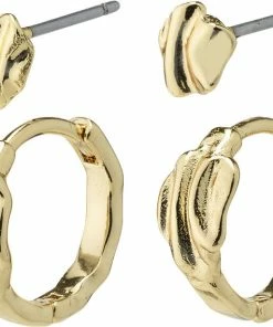 Pilgrim PEACE Huggie Hoops And Earstuds 2-in1 Set Gold-plated