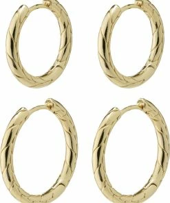 Pilgrim LOVE Hoop Earrings 2-in-1 Set Gold-plated