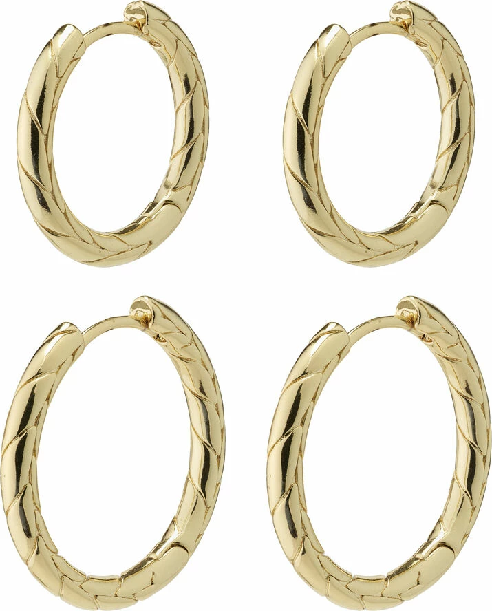 Pilgrim LOVE Hoop Earrings 2-in-1 Set Gold-plated