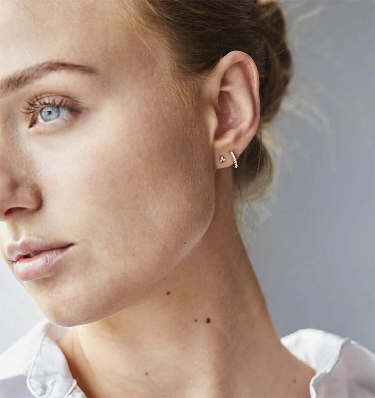 Ro Copenhagen Rock Square Diamant ørestik S WG - Billede 2