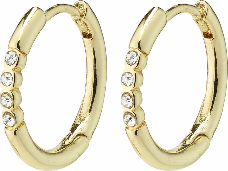 Pilgrim TRUDY Small Crystal Hoop Earrings Gold-plated