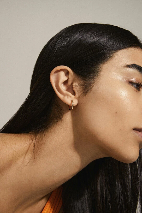 Pilgrim TRUDY Small Crystal Hoop Earrings Gold-plated - Billede 3