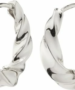 Pilgrim TAFFY Recycled Medium Size Swirl Hoop Earrings Silver-plated