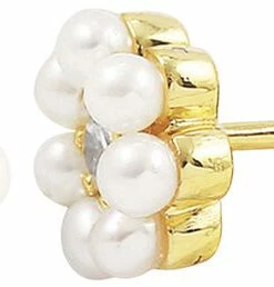 Hultquist Aya Flower Pearl ørestikker Guld