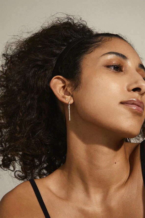 Pilgrim LEA Asymmetrical Crystal Earrings 4-in-1 Set Silver-plated - Billede 3