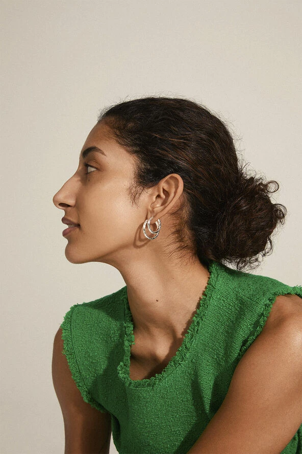 Pilgrim LOVE Hoop Earrings 2-in-1 Set Silver-plated - Billede 2