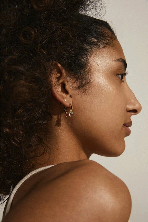 Pilgrim FREEDOM Huggie Hoops & Pearl Studs 2-in-1 Set Gold-plated - Billede 2