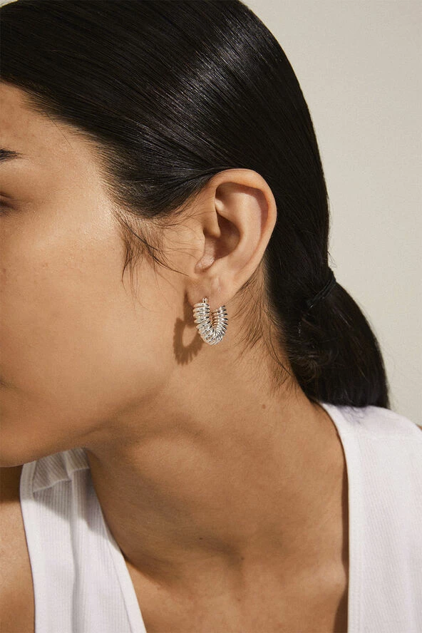 Pilgrim SARA Small Spiral Hoop Earrings Silver-plated - Billede 3