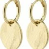 Pilgrim LOVE Coin Hoop Earrings Gold-plated