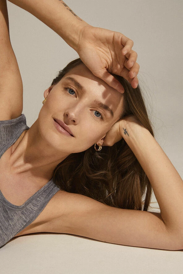 Pilgrim PIA Organic Shape Crystal Hoop Earrings Gold-plated - Billede 2