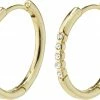 Pilgrim TRUDY Large Crystal Hoop Earrings Gold-plated