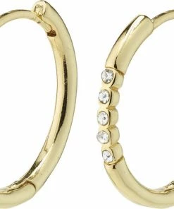 Pilgrim TRUDY Large Crystal Hoop Earrings Gold-plated