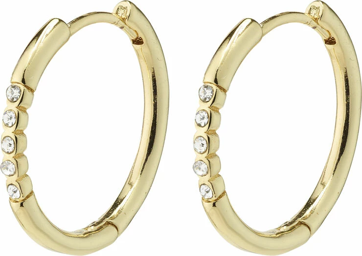 Pilgrim TRUDY Large Crystal Hoop Earrings Gold-plated