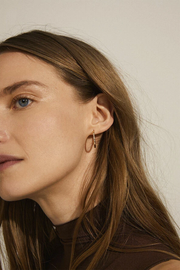 Pilgrim TRUDY Large Crystal Hoop Earrings Gold-plated - Billede 3