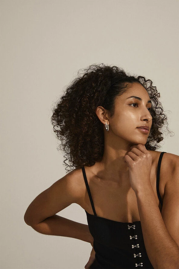 Pilgrim TRISHA Pyramid Shape Hoop Earrings 2-in-1 Set Silver-plated - Billede 2