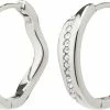 Pilgrim FREEDOM Crystal Hoop Earrings Silver-plated